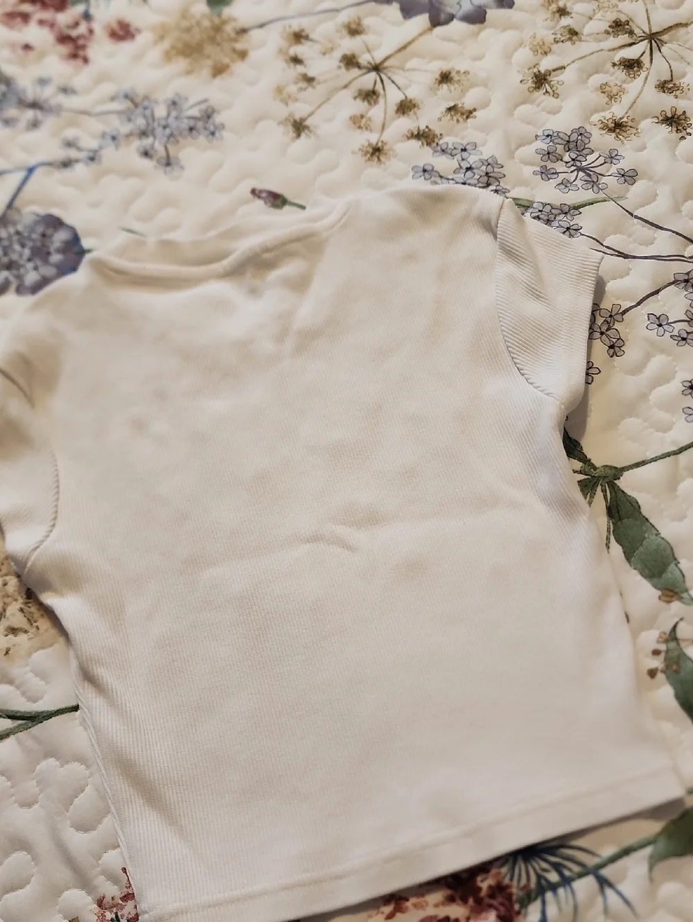 Zara White Short Sleeve Top with Silver Rhinestone Detail - Picture 5 of 6